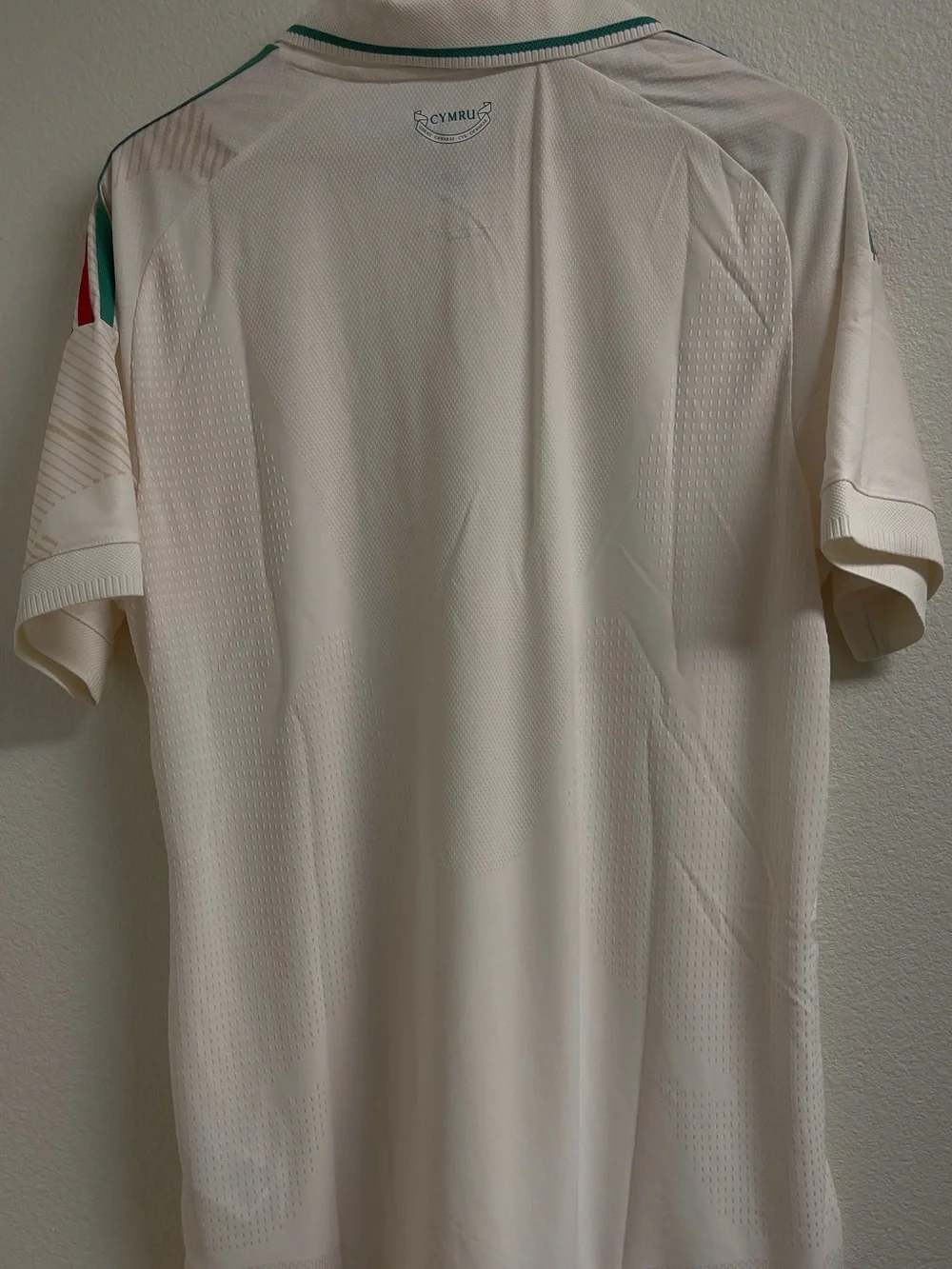 Adidas Wales Cymru Soccer Jersey White Men’s Climacool Trefoil